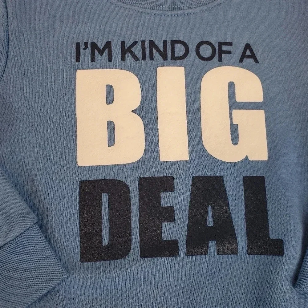 Blue Big Deal Boys Fleece Lined Sweatshirt and Sweatpants Matching Set